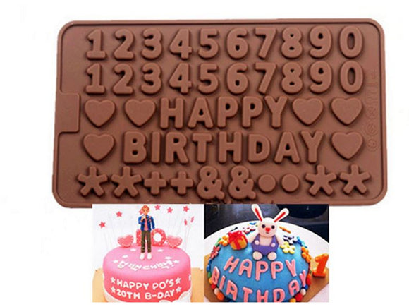 Chocolate Mould - Small Numbers + Happy Birthday
