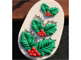 Silicone Mould - Holly Pieces for Christmas Time